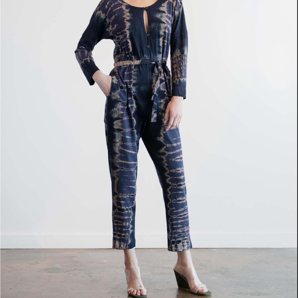Raquel Allegra Flightsuit Navy storm tie dye size XS designer sizing 0